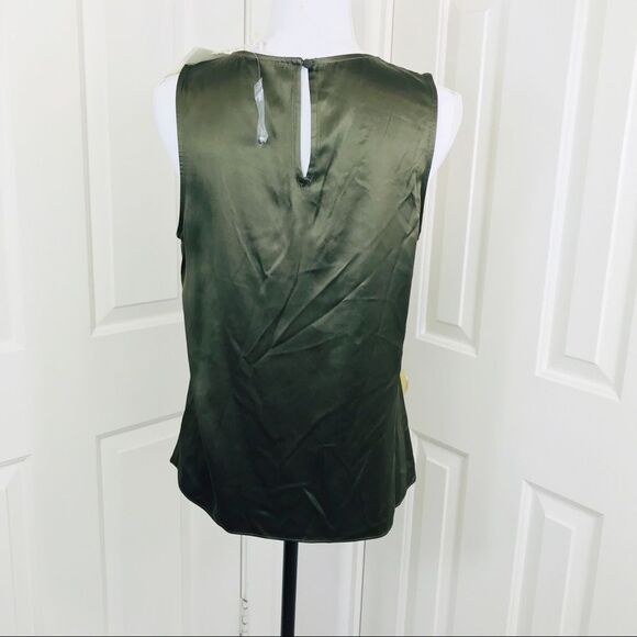 41 hawthorn 100% SILK STITCH FIX Asym top moss green M - Picture 2 of 3